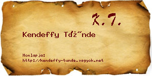 Kendeffy Tünde névjegykártya