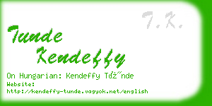 tunde kendeffy business card